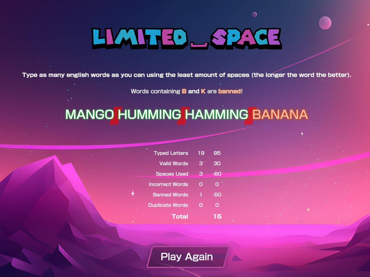 Limited Space - Gameplay Screenshot